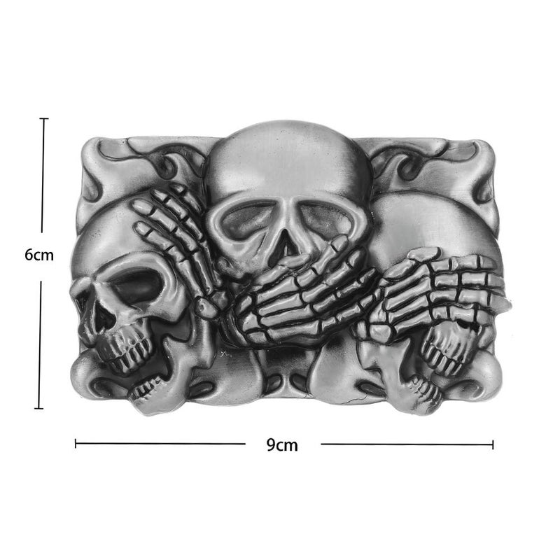 KDG Western cowboy belt buckle for belt accessories Custom buckle (Three Skull Head) - Image 3